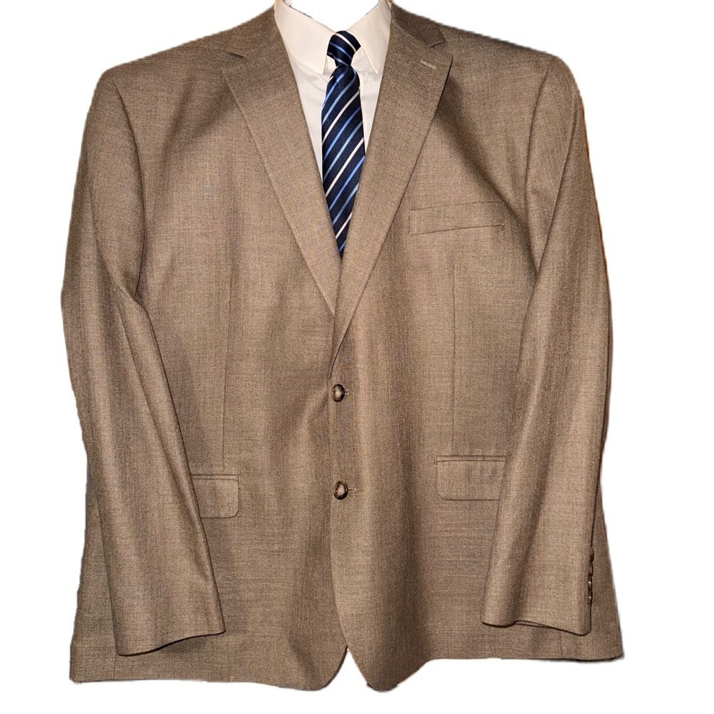 Chaps Ralph Lauren 50R Beige Tan Blazer Sport Coat Jacket EUC